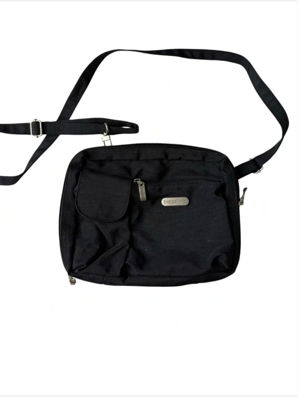 Baggallini Compact Convertible Crossbody Black Belt Ripstop Bag Purse